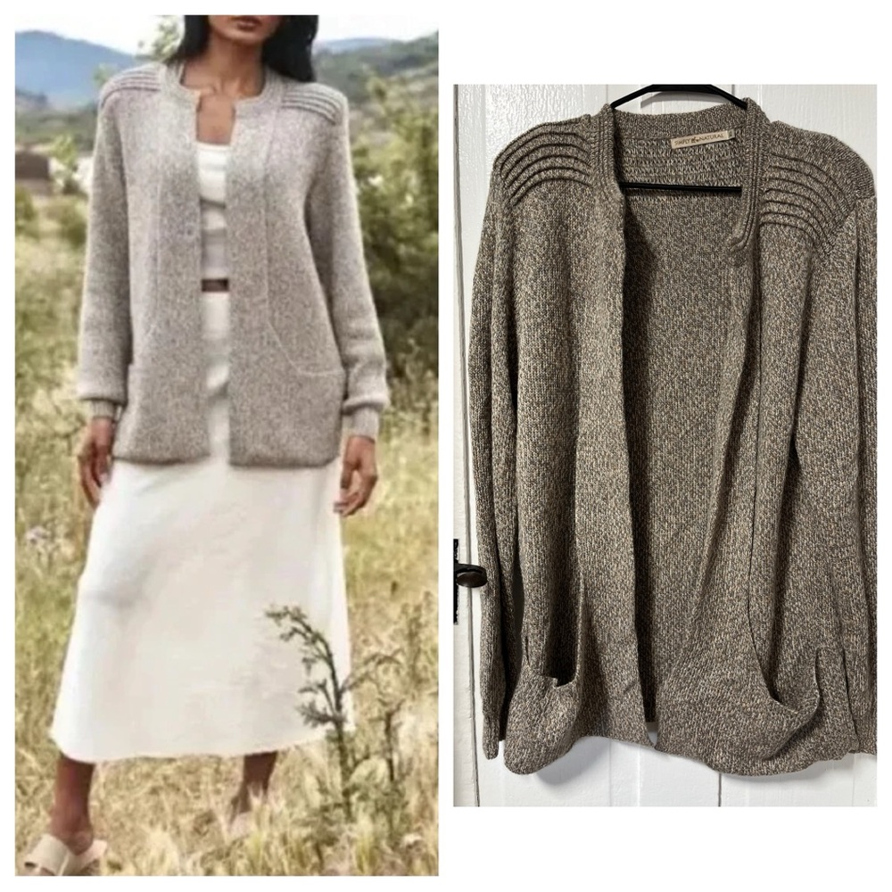 Simply Natural Alpaca Blend Linda Cape open front cardigan sweater in natural XL